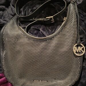 Michael Kors Black Studded Hobo Bag